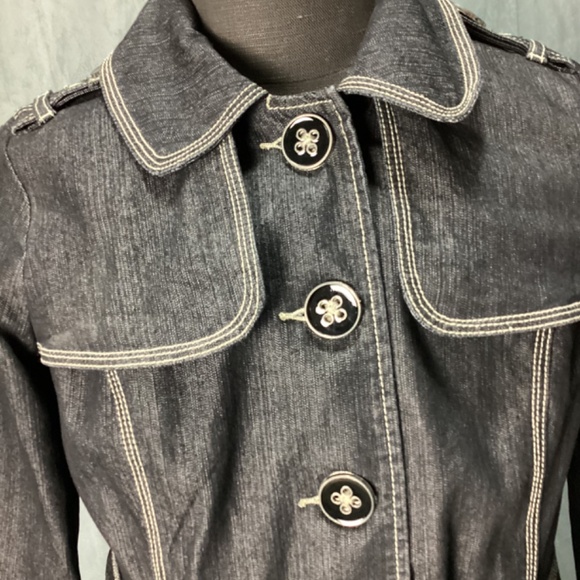 BACCINI Dark Denim Belted Coat - Picture 2 of 8